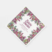 パープルフローラグリーンリーフューチャードクター卒業 スタンダードランチョンナプキン (角)