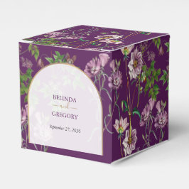 パープルフローラグリーン金ゴールド結婚アーチズ フェイバーボックス