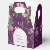 パープルフローラグリーン金ゴールド結婚アーチズ フェイバーボックス (オープン)