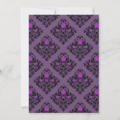 パープルフローラゴシックスカルブリデスメイドランチョン 招待状 (裏面)