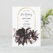 パープルフローラゴシックボホ異教のハンドスティング 招待状 (スタンド正面)