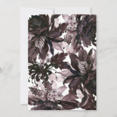 パープルフローラゴシックボホ異教のハンドスティング 招待状 (裏面)