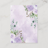 パープルフローラサファリジャングルベビーおむつラッフル エンクロージャーカード (裏面)