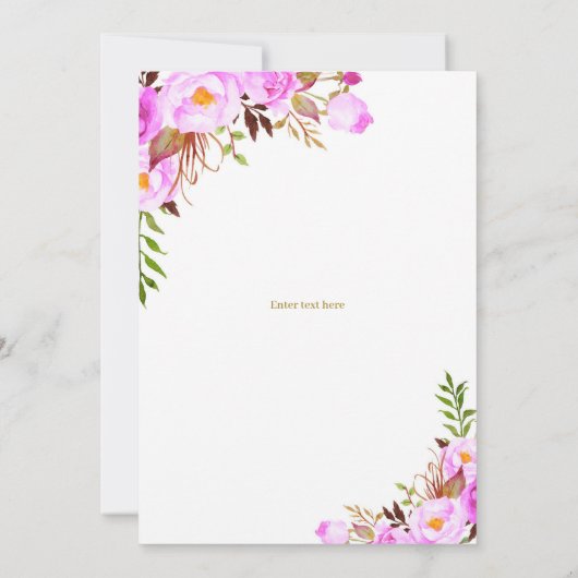 パープルフローラサプライズ40th誕生日パーティー 招待状 (裏面)