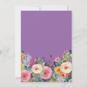 パープルフローラサプライズ40th誕生日招待状 招待状 (裏面)