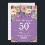 パープルフローラサプライズ50th誕生日招待状 招待状<br><div class="desc">パープル·フローラ·サプライズ50番目の誕生日招待状for Women。水彩フローラフラワー紫の薄紫·ラベンダー紫の背景ピンク、黄色、オレンジ、紫の花。大人の誕生日。13.15.16.18.21.30.40.50.60.70.80.90.100.任意の年齢さらにカスタマイズするには、「クリックカスタマイズit」ボタンをクリックし、デザインツールを使用してこのテンプレートを変更してください。</div>