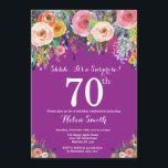 パープルフローラサプライズ70th誕生日招待状 招待状<br><div class="desc">パープルフローラサプライズ70th誕生日招待状のための女性。水彩フローラ花。紫の薄紫ラベンダーバイオレット背景。ピンク、黄、オレンジ、紫の花。大人誕生日。第15回16回18回20回21回30回50回70回80回90回100回Any Ages.さらにカスタマイクリックズを行う場合はカスタマイズ、「IT」ボタンをクリックし、このテンプレートを変更するために当社のデザインツールを使用する。</div>