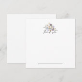 パープルフローラサンキューノーテカード サンキューカード (正面/裏面)