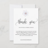 パープルフローラサンキューブライダルシャワーカード サンキューカード (正面)