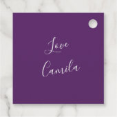 パープルフローラサンキューメッセージカード フェイバータグ (裏面)