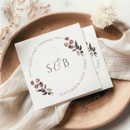 パープルフローラサンキュー結婚ズ スタンダードランチョンナプキン