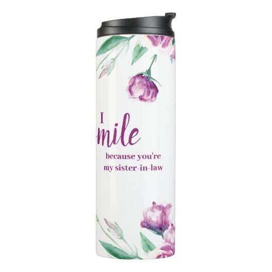 パープルフローラシスター・イン・笑いおもしろい引用文 タンブラー (回転左)