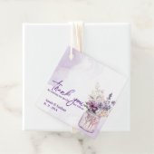 パープルフローラシック感謝メッセージ結婚式パーティー フェイバータグ (インサイチュ)