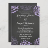 パープルフローラシャルボード結婚式招待状 招待状 (正面/裏面)