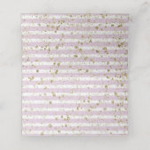 パープルフローラシャンパストライプン金ゴールドの座席名 プレイスカード (内部開封)