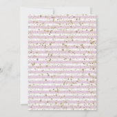 パープルフローラシャンパンブライダルシャワー招待 招待状 (裏面)