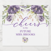 パープルフローラシャンパンラベル スパークリングワインラベル (シングルラベル)