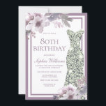 パープルフローラシルバーダイヤモンドドレス80誕生日 招待状<br><div class="desc">パープルフローラシルバーダイヤモンド素朴ドレス80th誕生日招待状マッチングコレクションのニッチとネストストア。デザイン提供： https://www.etsy.com/shop/SmallHouseBigPony</div>