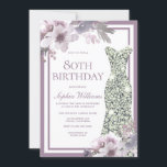 パープルフローラシルバーダイヤモンドドレス80誕生日 招待状<br><div class="desc">パープルフローラシルバーダイヤモンド素朴ドレス80th誕生日招待状マッチングコレクションのニッチとネストストア。デザイン提供： https://www.etsy.com/shop/SmallHouseBigPony</div>