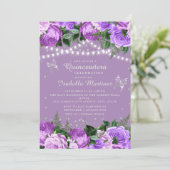 パープルフローラシルバー蝶キンセニェラ 招待状 (スタンド正面)