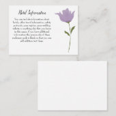 パープルフローラシンプルエレガントな結婚式 エンクロージャーカード (正面/裏面)