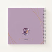 パープルフローラジオメ結婚トリックズゲストブック ノートブック (裏面)