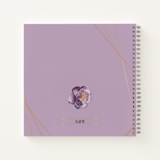 パープルフローラジオメ結婚トリックズゲストブック ノートブック (裏面)