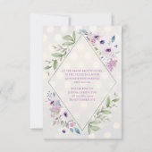 パープルフローラスウィート16誕生日 招待状 (裏面)