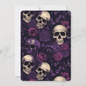 パープルフローラスカルハローウィンパーティ 招待状 (裏面)