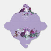 パープルフローラスクリプトサンキューウェディングパーティー フェイバーボックス (折り畳みなし)
