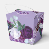 パープルフローラスクリプトサンキューウェディングパーティー フェイバーボックス (裏面サイド)
