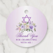 パープルフローラスターデイビッドバルミツワーありがとう フェイバータグ (裏面)