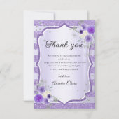 パープルフローラスパークルキンセアニェラサンキューカード サンキューカード (正面)