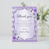 パープルフローラスパークルキンセアニェラサンキューカード サンキューカード (スタンド正面)
