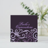 パープルフローラスワールキンセアニラ招待状 招待状 (スタンド正面)