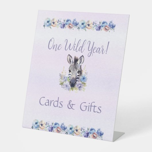 パープルフローラゼブラ誕生日 台座サイン (正面)