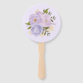 パープルフローラゾウ赤ちゃんシャワー誕生日 ハンドファン (裏面)