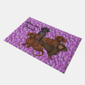 パープルフローラダックスシャンドドアマット ドアマット (アングル)