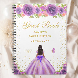 パープルフローラダークスキンプリンセスSweet sixteen ノートブック