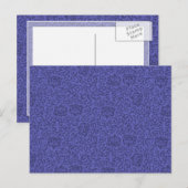 パープルフローラチューダーガーデンズダマスク ポストカード (正面/裏面)