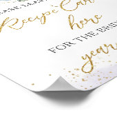 パープルフローラティーパーティーレシピ花嫁ママのサイン ポスター (角)