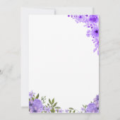 パープルフローラティーパーティー誕生日招待状 招待状 (裏面)