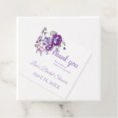 パープルフローラテーマサンキューシャワーメッセージカード フェイバータグ (インサイチュ)