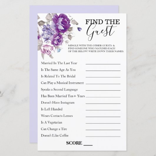 パープルフローラテーマザゲストゲーム (正面/裏面)