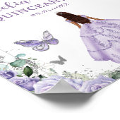 パープルフローラドレスキンセアニラヴィンテージシルバー ポスター (角)