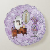 パープルフローラドレス型枠&ドレッサー《写真》ぼけ味 きらきら光る ラウンドクッション (裏面)