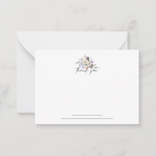 パープルフローラノテカードサンキュー ノートカード (正面)