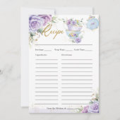 パープルフローラハイティーパーティー持参レシピカード サンキューカード (正面)