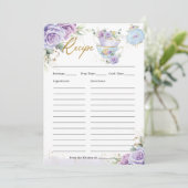 パープルフローラハイティーパーティー持参レシピカード サンキューカード (スタンド正面)