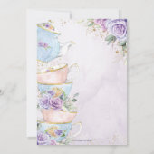 パープルフローラハイティーパーティー持参レシピカード サンキューカード (裏面)